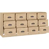 vidaXL Dressoirs 2 st bewerkt hout sonoma eikenkleurig