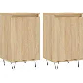 vidaXL Dressoirs 2 st 40x35x70 cm bewerkt hout sonoma eikenkleurig