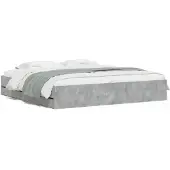 vidaXL Bedframe met lades bewerkt hout betongrijs 160x200 cm