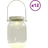 vidaXL Tuinlantaarns 12 st glas warmwit