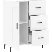 vidaXL Dressoir 69,5x34x90 cm bewerkt hout wit