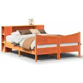 vidaXL Bedframe zonder matras massief grenenhout wasbruin 150x200 cm