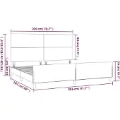 vidaXL Bedframe met hoofdbord kunstleer crèmekleurig 200x200 cm