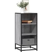 vidaXL Dressoir 35,5x35x76 cm bewerkt hout en metaal grijs sonoma