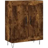vidaXL Hoge kast 69,5x34x180 cm bewerkt hout gerookt eikenkleurig