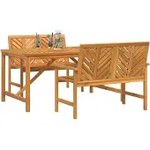 vidaXL Tuinset, 3-delig, bruin, massief acaciahout