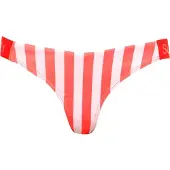 Superdry Dames Knalroze gestreept bikinibroekje met een gedurfd ontwerp (XS), Strandkleding, Gerecycled polyester, Duurzaam W3010391A