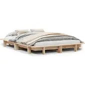 vidaXL Bedframe zonder matras massief grenenhout 120x190 cm