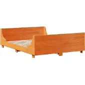 vidaXL Bed met boekenkast zonder matras hout wasbruin 140x190 cm