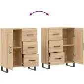vidaXL Dressoir 69,5x34x90 cm bewerkt hout sonoma eikenkleurig