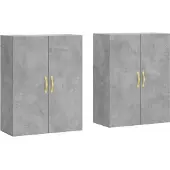 vidaXL Hangkasten 2 st 69,5x34x90 cm betongrijs
