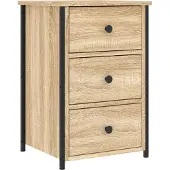vidaXL Nachtkastjes 2 st 40x36x60 cm bewerkt hout sonoma eikenkleurig