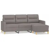 vidaXL Driezitsbank met voetenbank 180 cm stof taupe