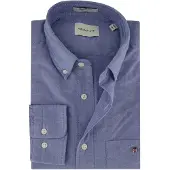 Gant blauw overhemd regular fit button down boord