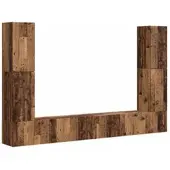 vidaXL Tv-meubelset 8 st Oud Hout Bewerkt hout
