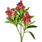 Viana Kunstbloemen Rood Skimmia japonica Skimmie 45cm 2st
