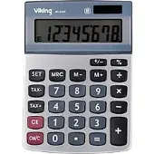 Viking Bureaurekenmachine 8 -cijferige display Zilver Batterij, Zonne-energie AT-812T