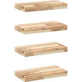 vidaXL Wandschappen 4 st zwevend 40x20x4 cm onbehandeld acaciahout