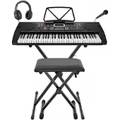 Gear4Music MK-2000 61-key Portable Keyboard by Stand Pack