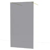 Maxaro Diamond Inloopdouche | 110 cm Glanzend lichtgoud Rookglas Vrijstaande wand