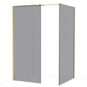 Maxaro Diamond Inloopdouche | 110x90 cm Glanzend lichtgoud Rookglas 2 vaste wanden