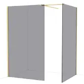 Maxaro Diamond Inloopdouche | 120x120 cm Glanzend lichtgoud Rookglas 2 vaste wanden