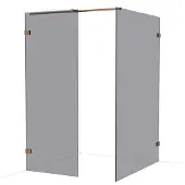 Maxaro Diamond Inloopdouche | 140x80 cm Glanzend koper Rookglas 2 vaste wanden