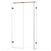 Maxaro Diamond Inloopdouche | 60x30 cm Glanzend koper Helder glas 2 vaste wanden