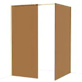 Maxaro Diamond Inloopdouche | 120x90 cm Glanzend lichtgoud Bronsglas 2 vaste wanden