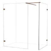 Maxaro Diamond Inloopdouche | 130x120 cm Glanzend koper Helder glas 2 vaste wanden