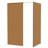 Maxaro Diamond Inloopdouche | 100x90 cm Glanzend lichtgoud Bronsglas 2 vaste wanden