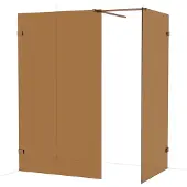 Maxaro Diamond Inloopdouche | 120x100 cm Glanzend koper Bronsglas 2 vaste wanden