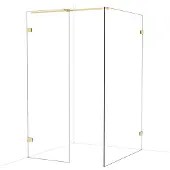 Maxaro Diamond Inloopdouche | 130x70 cm Glanzend lichtgoud Helder glas 2 vaste wanden