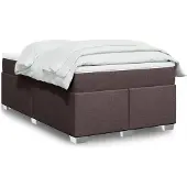 vidaXL Boxspring met matras stof donkerbruin 120x190 cm
