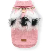 Croci hondentrui met veren roze/wit 25 cm