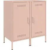 vidaXL Dressoirs 2 st 36x39x79 cm staal roze