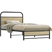 vidaXL Bedframe zonder matras bewerkt hout sonoma eikenkleur 100x190cm