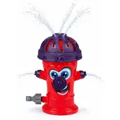 Eddy Toys Watersproeier Brandkraan - Water Sprinkler met Slangaansluiting - Tuinsproeier Kinderen - Waterspeelgoed voor Buiten - Rood met Paarse Details