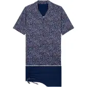 Hom Pyjama kort ' Sleepwear Vineyard ' navy / turquoise / pink