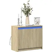 vidaXL Dressoir met LED 72x34x61 cm bewerkt hout sonoma eikenkleurig