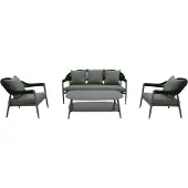 Mwh Camarillo tuin loungeset aluminium/rope mat grijs