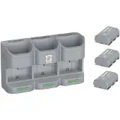 ZGCINE PC3-LPE6 Tri Battery Charging Case + 3 LP-E6 accu's