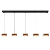 Highlight Mini Enzo LED Hanglamp | 5-lichts | 60W 2700K 5400lm | Dimbaar | Black / bronze / bruin