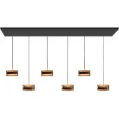 Highlight Mini Enzo LED Hanglamp | 6-lichts | 72W 2700K 6480lm | Dimbaar | Black / bronze / bruin