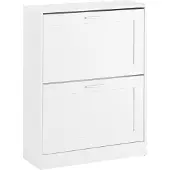 SoBuy FSR137-W Moderne Witte Schoenenkast met 2 Kleppen | Compact 60x25x80 cm