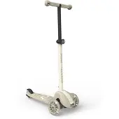 Scoot & Ride Highwaykick 3S - Kinderstep - LED-wielen, 3 wielen en 2-voudige besturing - 3+ jaar (96-130 cm), max 50 kg - PU wielen 120/80 mm, Ash