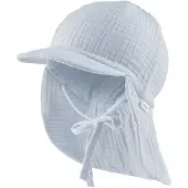 Sterntaler - Kid's Schirmmütze Nacken Musselin Bindeband - Pet 53 cm, grijs