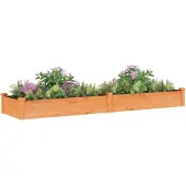 vidaXL Plantenbak verhoogd met voering 240x60x25 cm vurenhout bruin