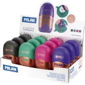 Milan Display Box 12 Erasers With Pencil Sharpener Capsule Copper Goud Kinderen