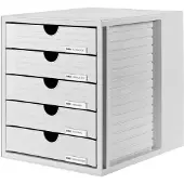 HAN Ladesysteem Kunststof, PS (Polystyreen) Grijs 5 Lades 27,5 x 33 x 32 cm